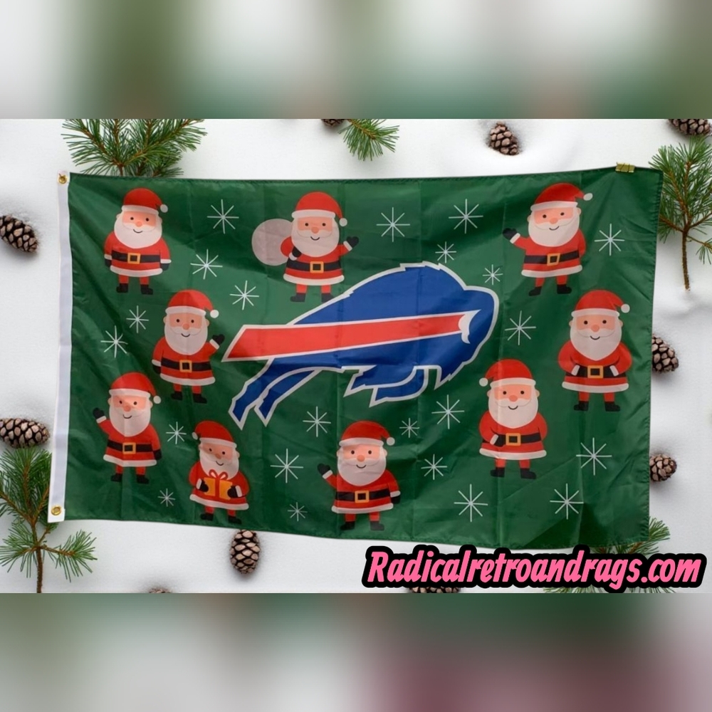 Buffalo Bills Holiday Flag with Santa Design 3'x5' NEW